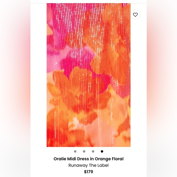 Oralie dress orange floral size M - Picture 4 of 6